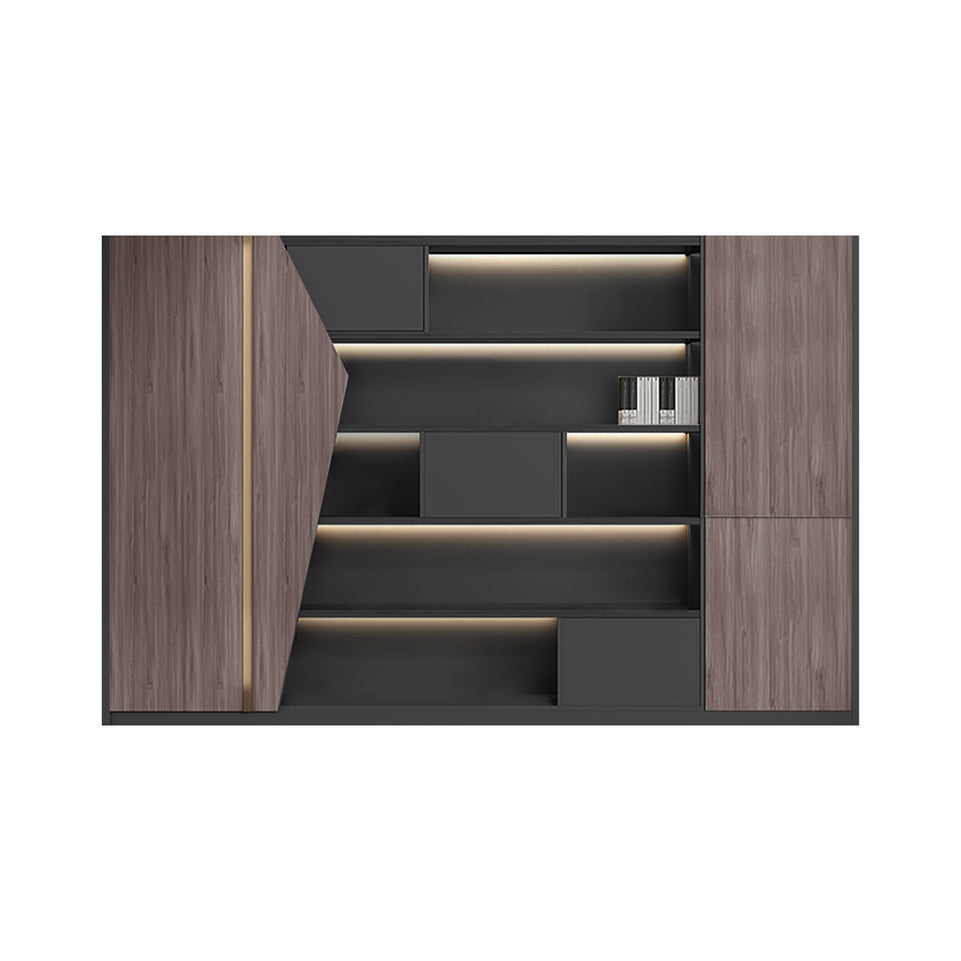L-Shaped Executive Desk with Cable Management, Built-In Outlets & Side Storage