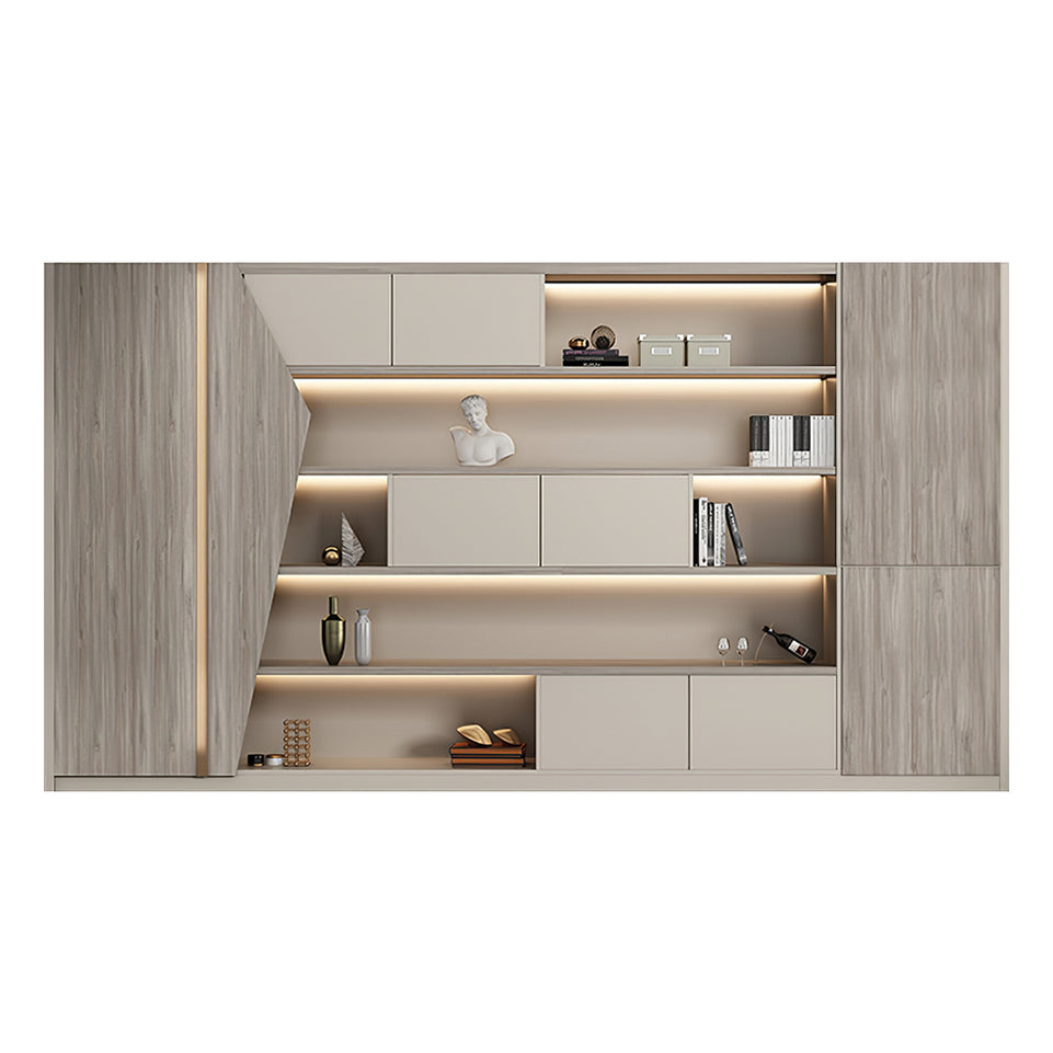 L-Shaped Executive Desk with Cable Management, Built-In Outlets & Side Storage