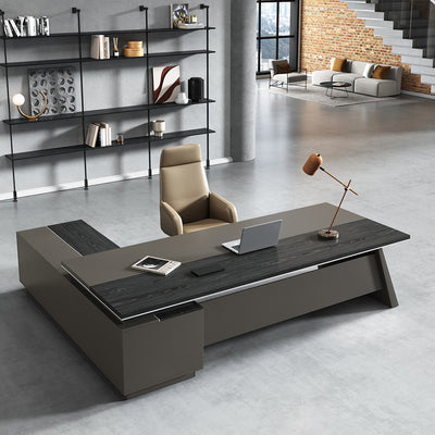 Modern L-Shaped Black Office Executive Desk for Managers LBZ-2189