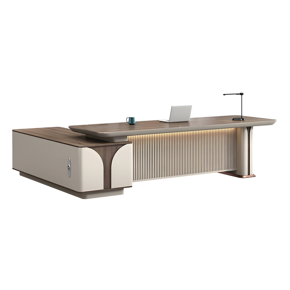 Modern L-Shaped Executive Office Desk with Storage Drawers for Corporate Office LBZ-2307