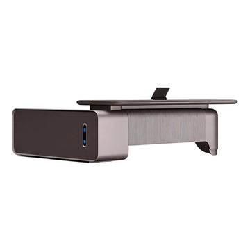 Modern 94"–138" L Executive Desk with Eco-friendly Material, Hidden Rotating Power Outlet, Dual-side Lockable Storage Cabinets for Executive Offices