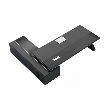 L-Shaped Executive Desk 71-126 in Wide with Side Storage for Home Office