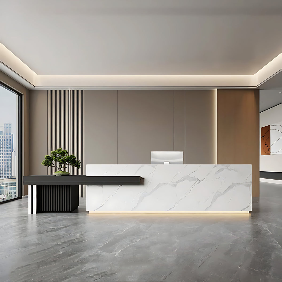 Large Reciving Desk Customizable Luxury Durable Reception Desk with Large Storage In Stock ...