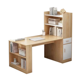 Spacious All-in-One Writing Office Desk With Bookshelf And Storage Drawers For Home Office Or Bedroom Use BGZ-2035