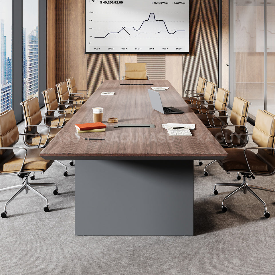 Rectangular Conference Table 94 in Wide (7.8 ft) with Built-In Outlets & Cable Management