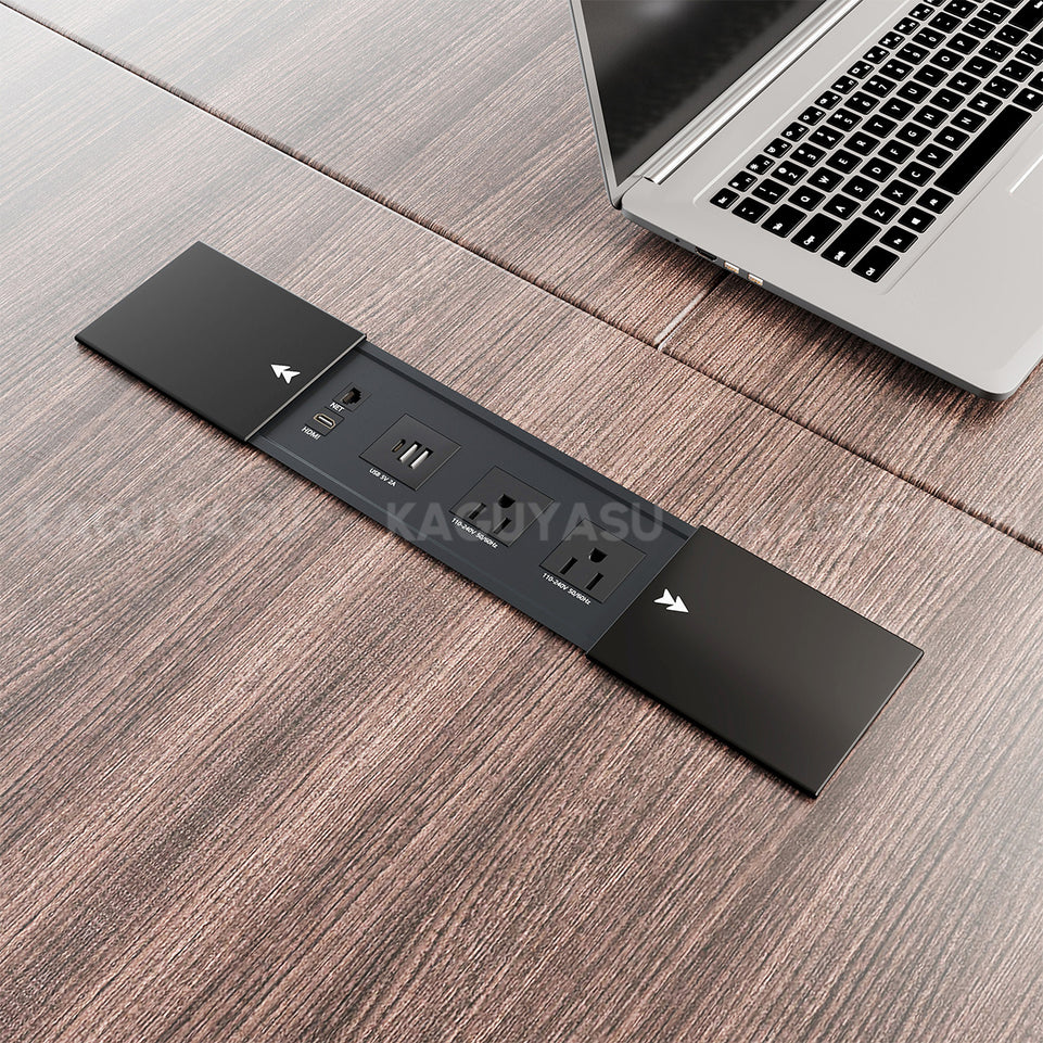 Rectangular Conference Table 94 in Wide (7.8 ft) with Built-In Outlets & Cable Management