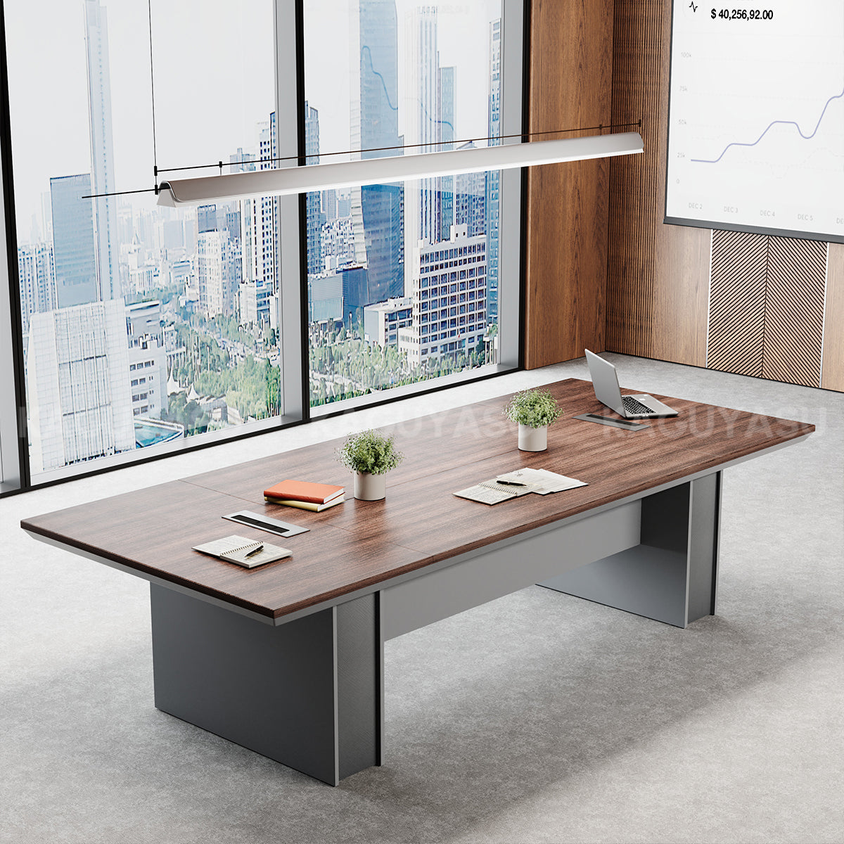 Rectangular Conference Table for 6–8 People with Strong Wooden Base MBS-HYZ-3001
