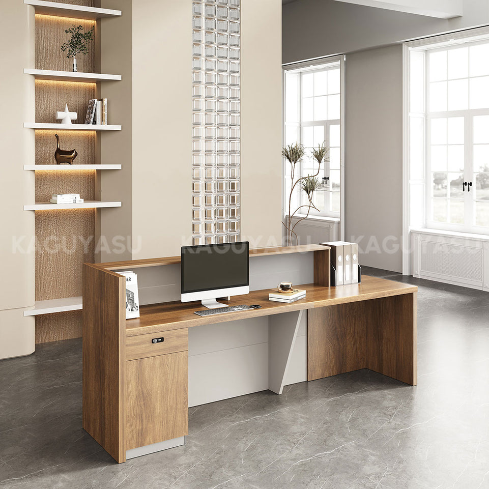 Salon Lockable 71-94 in Dual-Tiered Reception Desk