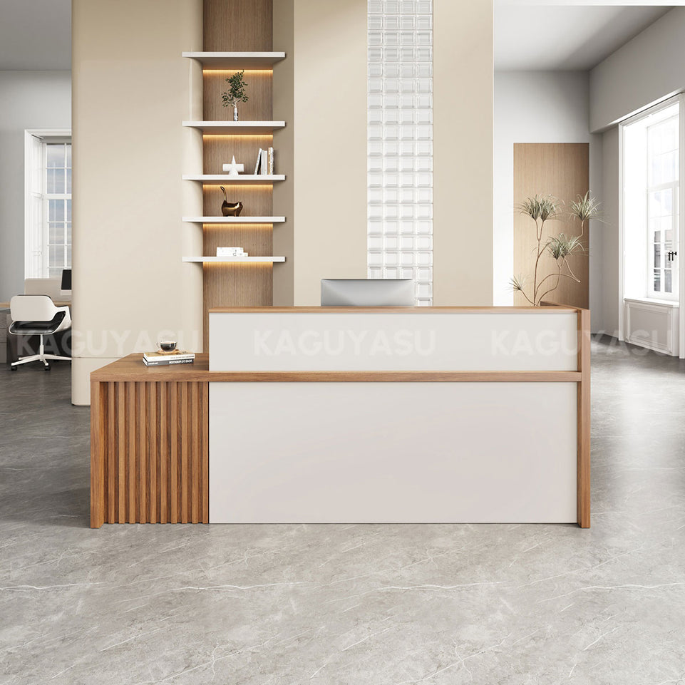 Lockable Salon Front Reception Desk with Cable Management