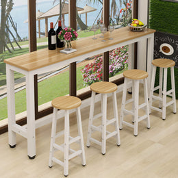 High Rectangle Bar Table and Chairs Set with Footrest for Commercial and Business Use BTZ-001