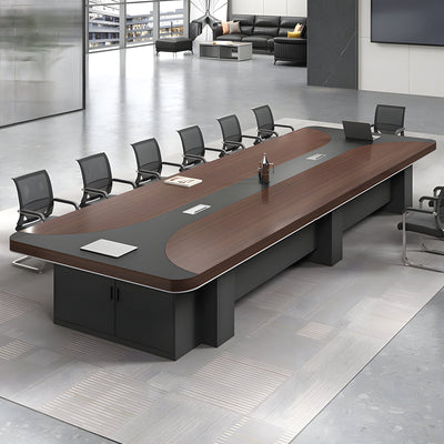Modern Conference Table 79-315 in Wide (6.6-26.2 ft) with Cable Management & Side Storage (In Stock)