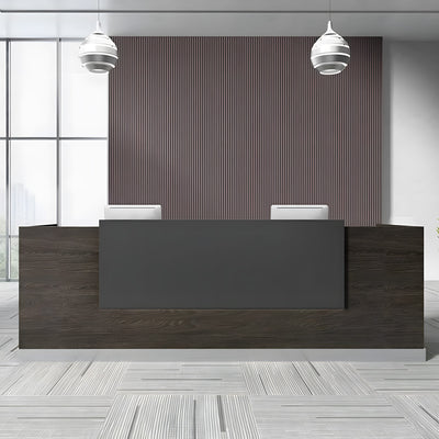 Color-Blocked Well-designed Reception Desk with Compartments and Drawers for Offices JDT-106