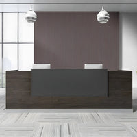 Color-Blocked Well-designed Reception Desk with Compartments and Drawers for Offices JDT-106