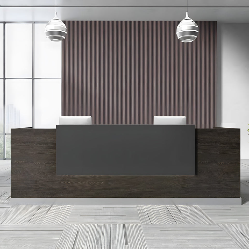 Color-Blocked Well-designed Reception Desk with Compartments and Drawers for Offices JDT-106