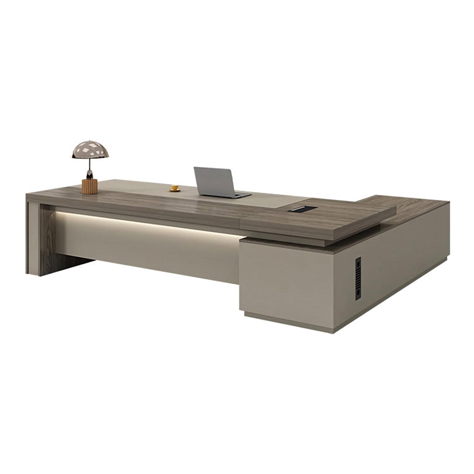 Spacious Executive Desk with LED Strip Lighting for Executives LBZ-004-W   (West Coast)