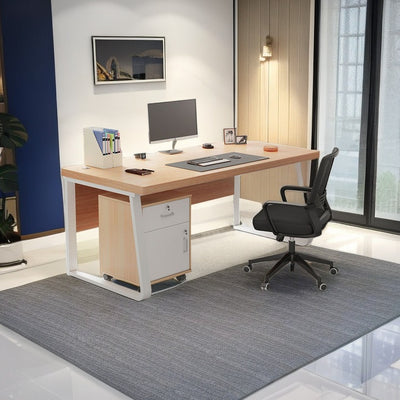 Simple Office Desk and Chair Combination Single Stainless Steel Computer Desk YGZ-107