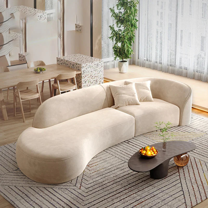 Curved Sofa with Single Armrest for Living Room and Reception Area BSF-035