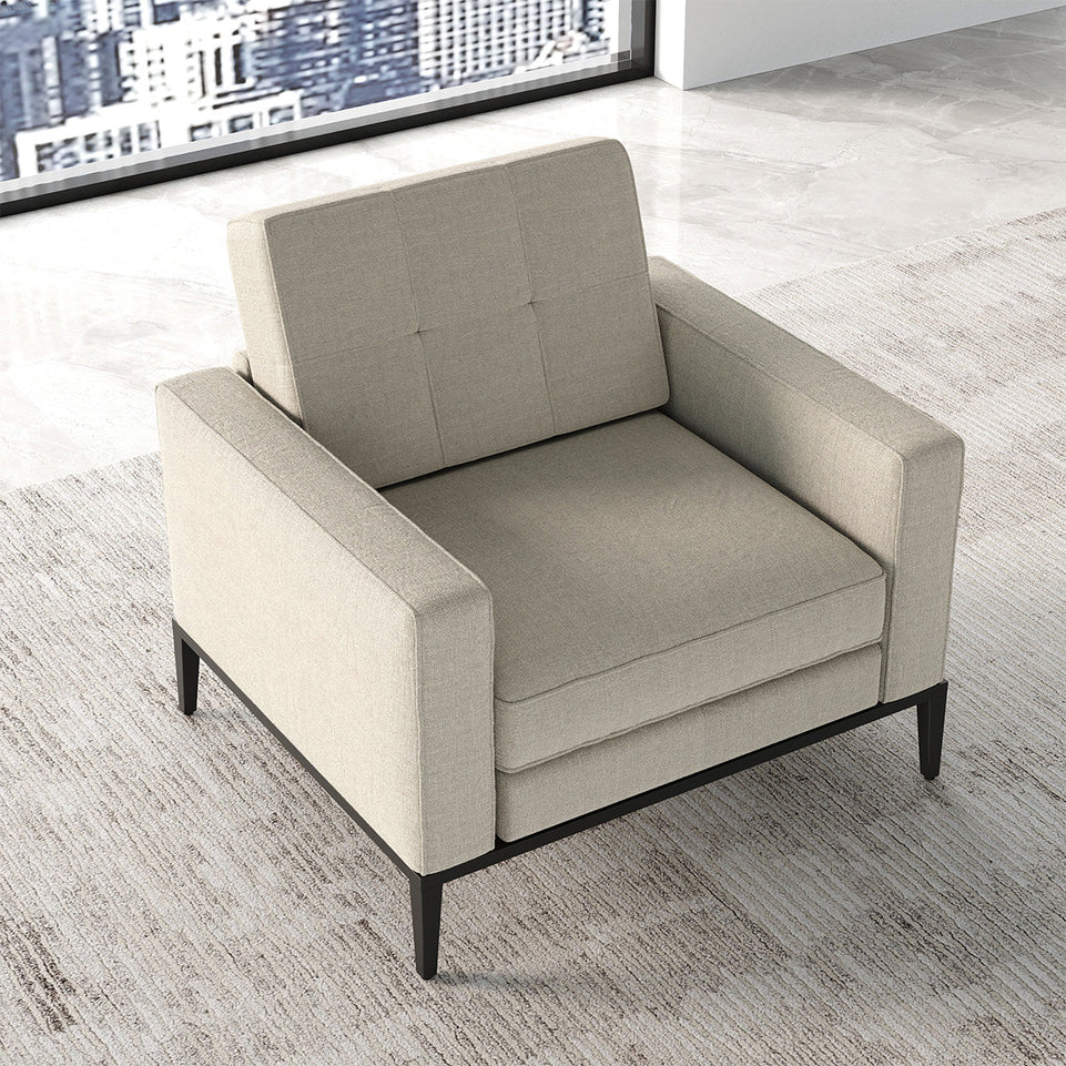 Contemporary Modular Sofa with Ergonomic Backrest, Soft Cushion & Wide Armrests for Office, Living Room & Apartment Spaces (43–75")（Stock Items） (In Stock)
