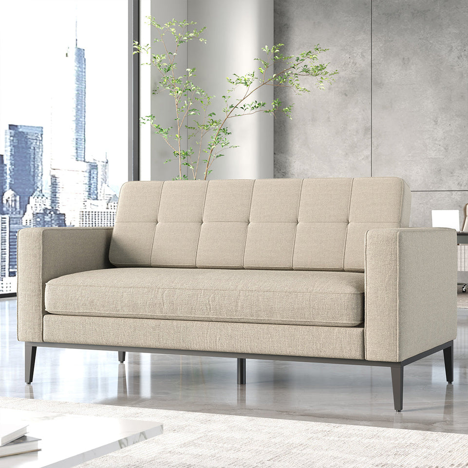 Contemporary Modular Sofa with Ergonomic Backrest, Soft Cushion & Wide Armrests for Office, Living Room & Apartment Spaces (43–75")（Stock Items） (In Stock)