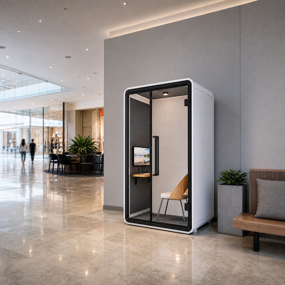 Professional Acoustic Pod with Multi-layer Soundproof Structure, Safety Glass, Magnetic Sealing Strips & Modular Design for Private Workspaces