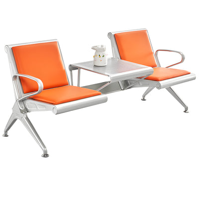 Durable Multi-Person Waiting Chair With Center Table–Padded Seat, Steel Frame, Ideal For Clinics And Airports YLJJ-2009