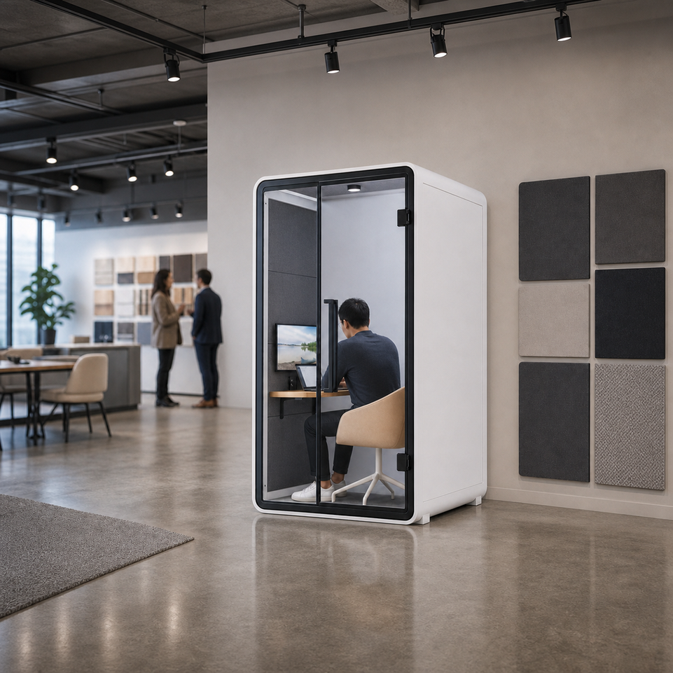 Professional Acoustic Pod with Multi-layer Soundproof Structure, Safety Glass, Magnetic Sealing Strips & Modular Design for Private Workspaces