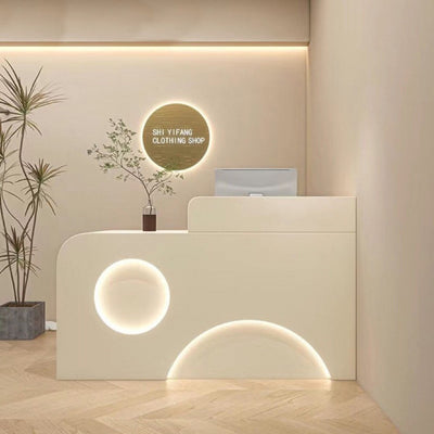 Small Reception Desk with Storage and LED Lights for Commercial Use  JDT-1034