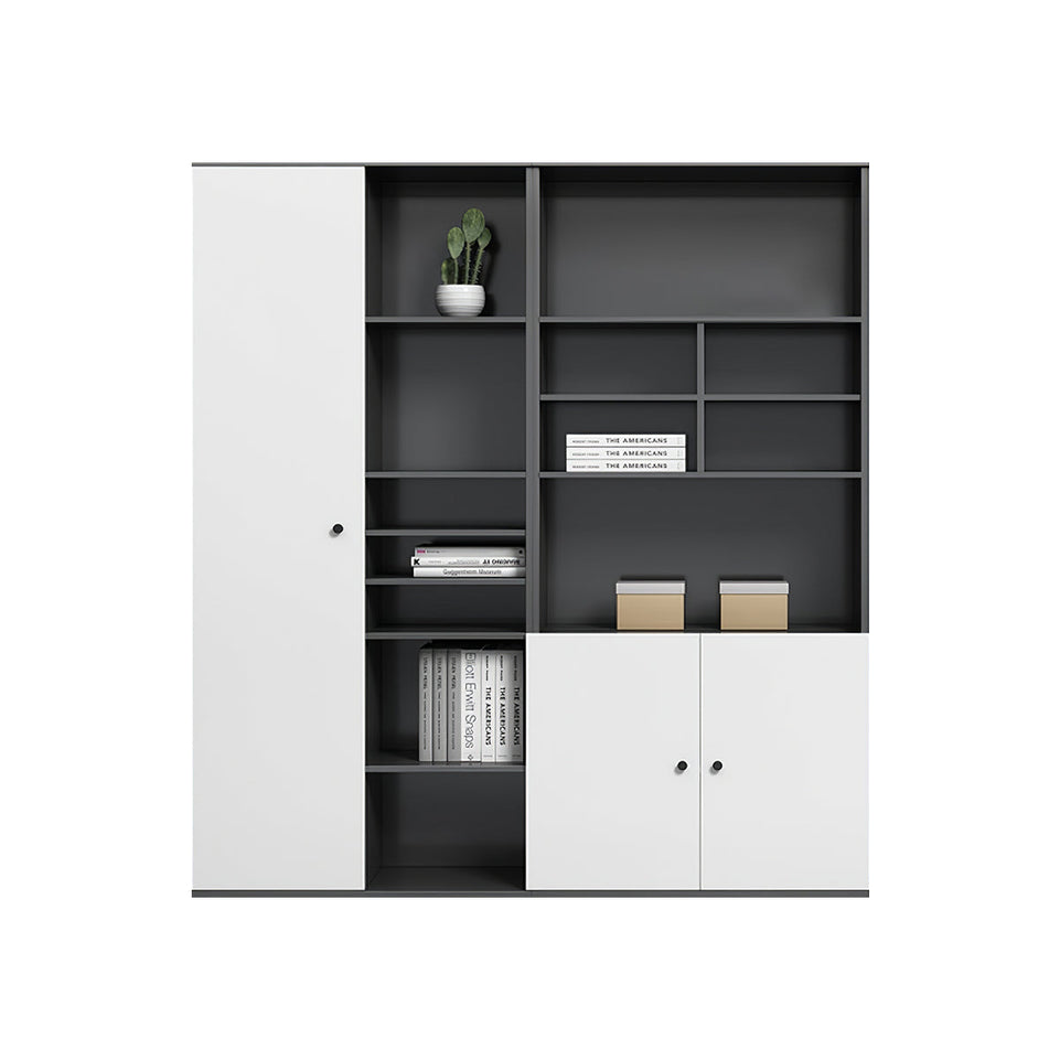 Height-Adjustable Executive Desk with Side Storage Cabinet