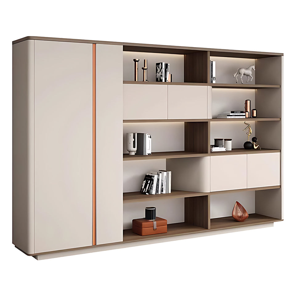 Elegant Executive Desk with a Refined Slatted Front Panel Design LBZ-2186