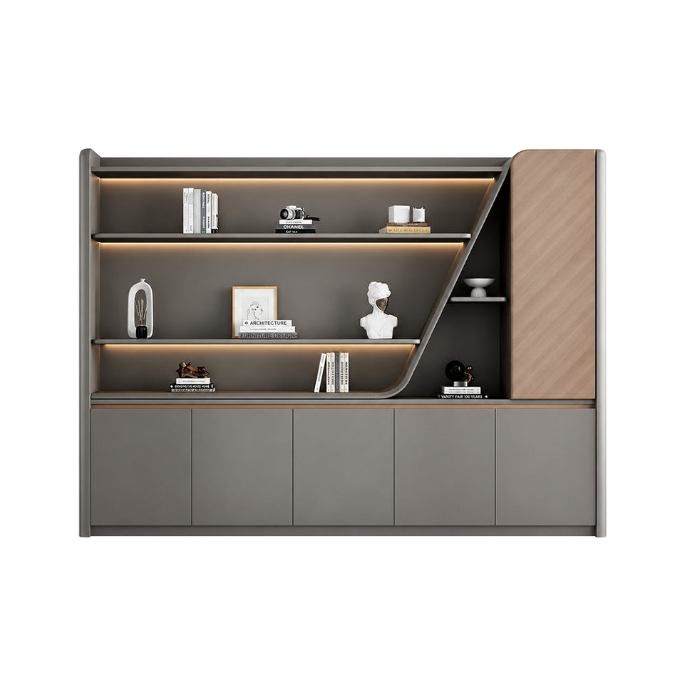 Premium Height-adjustable Executive Desk with Slide-out Power Outlet, Wireless Charging & Side Storage Cabinet (79–102")
