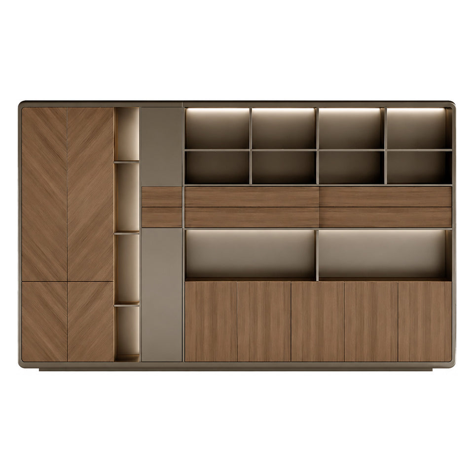 Luxury L-shaped Executive Desk with Integrated Side Cabinet