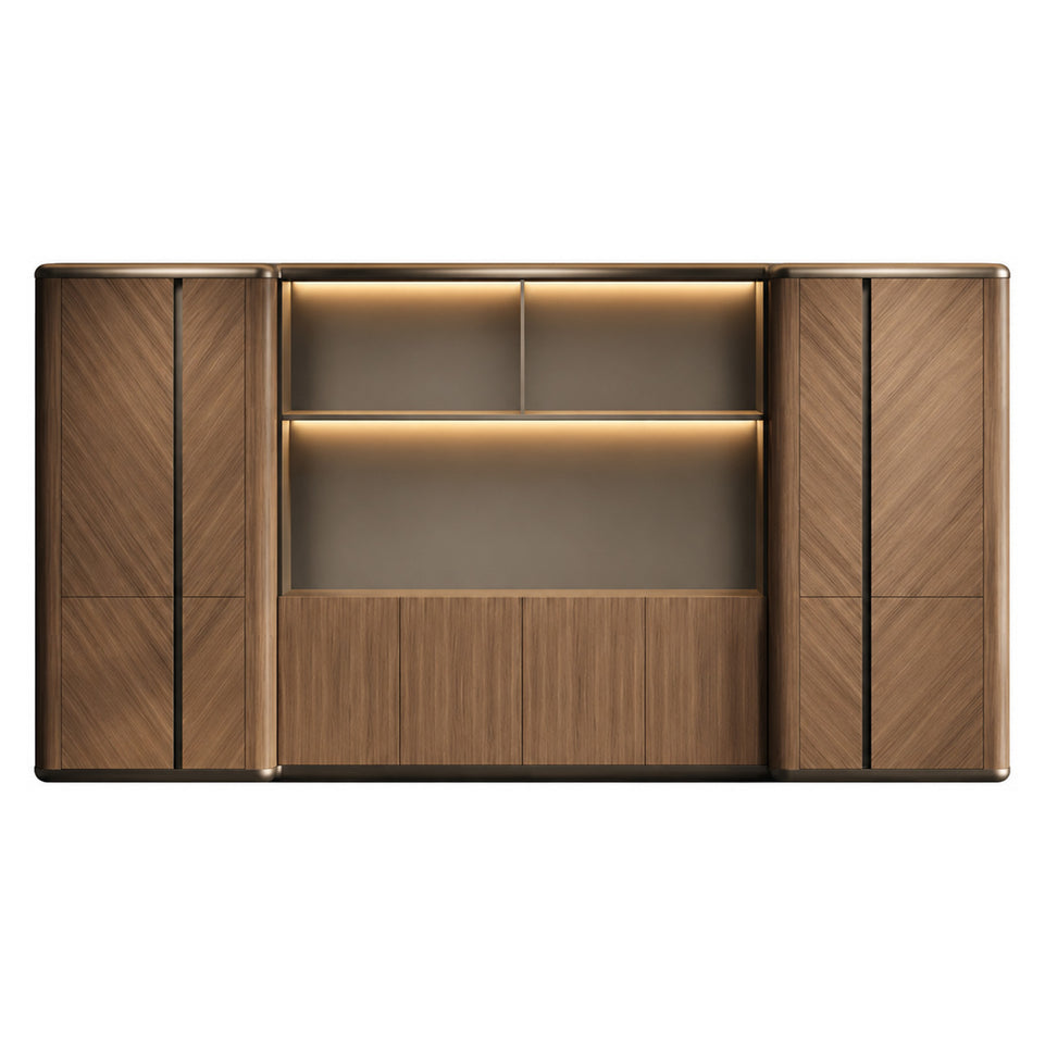 Luxury L-shaped Executive Desk with Integrated Side Cabinet