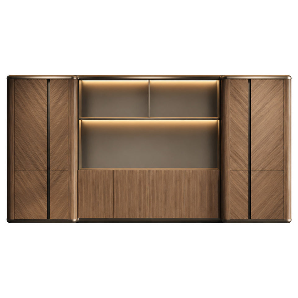 Luxury L-shaped Executive Desk with Integrated Side Cabinet