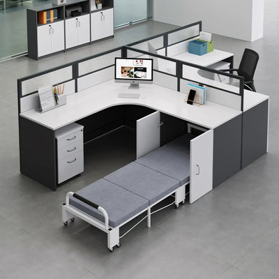 Classic Office Computer Desk with Folding Bed Storage Cabinet Large Capacity YGZ-10106