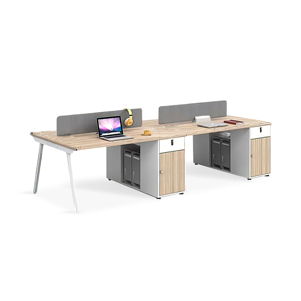 Modern Office Desk Furniture Studio Writing Storage Desk Four Person Employee Table YGZ-10108