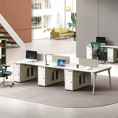 Modern Office Desk Classic Studio Desk with Storage Cabinet Extended Workspace YGZ-10112