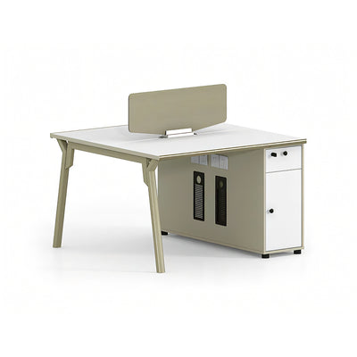 Modern Office Desk Classic Studio Desk with Storage Cabinet Extended Workspace YGZ-10112