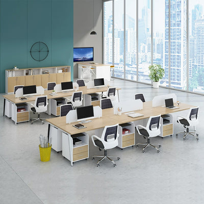 Employee Computer Desk Fashion Staff Office Desk Simple and Modern Office Furniture Suitable for Six Person Work YGZ-10116