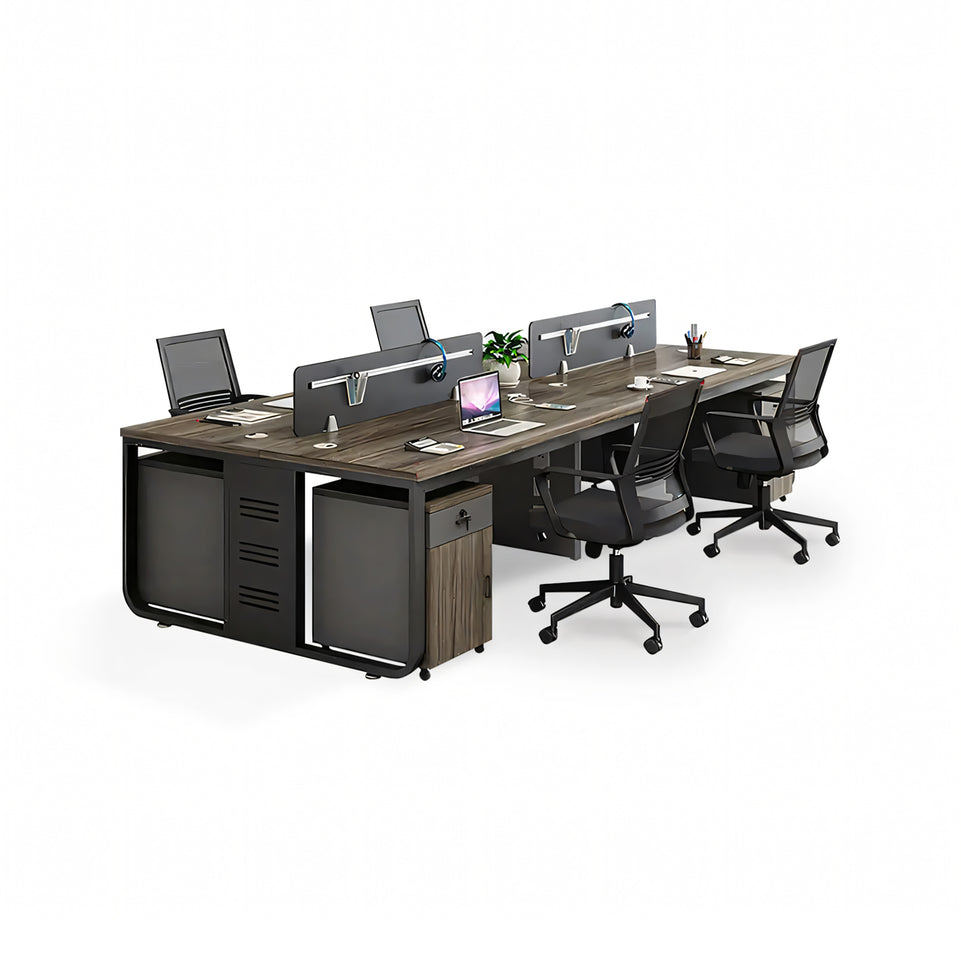 Office Harmony Ensemble Staff Desk and Chair Combo for Four YGZ-1015