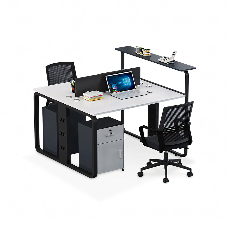 Sophisticated Simplicity Steel Framed Staff Desk Set with Modern Furniture Pieces YGZ-1016