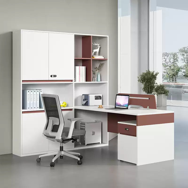 Staff Finance Desk and Chair Set Single Simple Modern Counter Style Staff Office L-shaped desk YGZ-1030