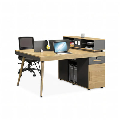 Modern Financial Office Desk and Chair Setup Face to Face 2 Person Desk Card Seat YGZ-1032