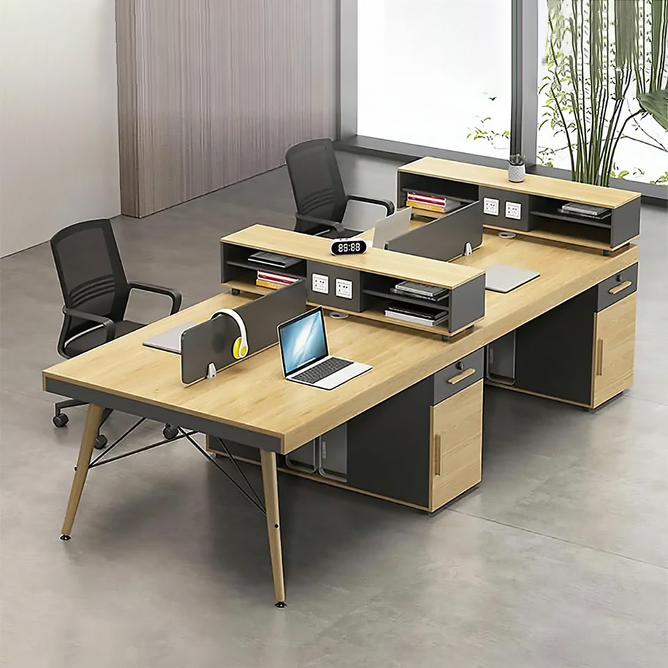 Modern Financial Office Desk and Chair Setup Face to Face 2 Person Desk Card Seat YGZ-1032