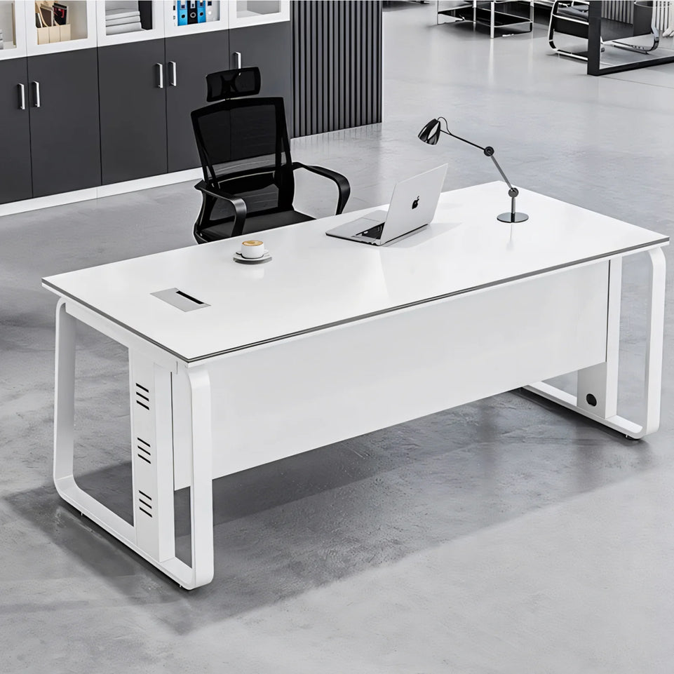 Office desk simple modern white single desk boss manager supervisor desk chair combination computer L-shaped desk YGZ-103