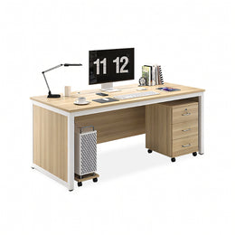 U-Shaped Executive Desk with Cable Management, Lockable & File Drawers for Home Office