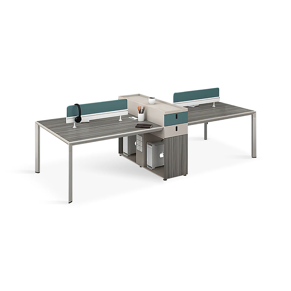 Collaborative L Type Work Desk Setup for 4 Individuals YGZ-1070