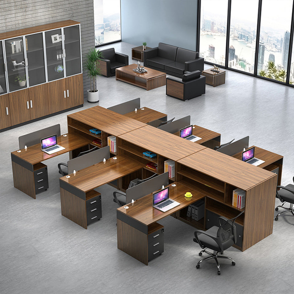 Office Computer Desk Furniture Classic Staff Work Writing Desk Single Woodgrain Table YGZ-1074