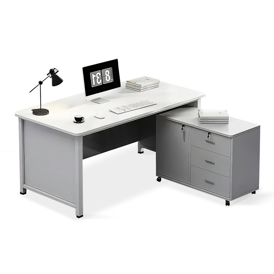 Desk Furniture Executive Office Desk Computer with Wide Desktop and Filing Cabinet Practical Table L-shaped desk YGZ-108