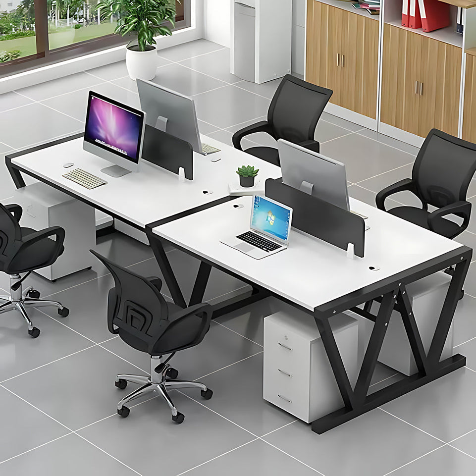 Simple Modern Desk and Chair Set with W Shaped Thickened Legs and Screen Partition YGZ-739