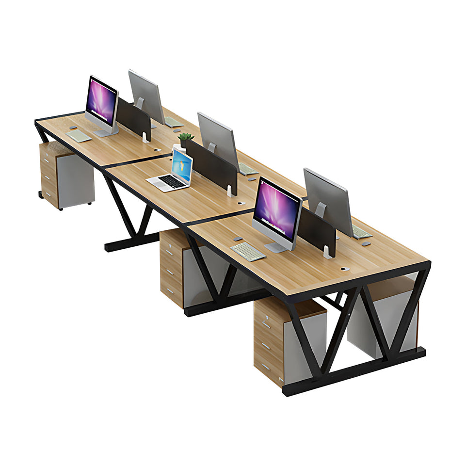 Simple Modern Desk and Chair Set with W Shaped Thickened Legs and Screen Partition YGZ-739